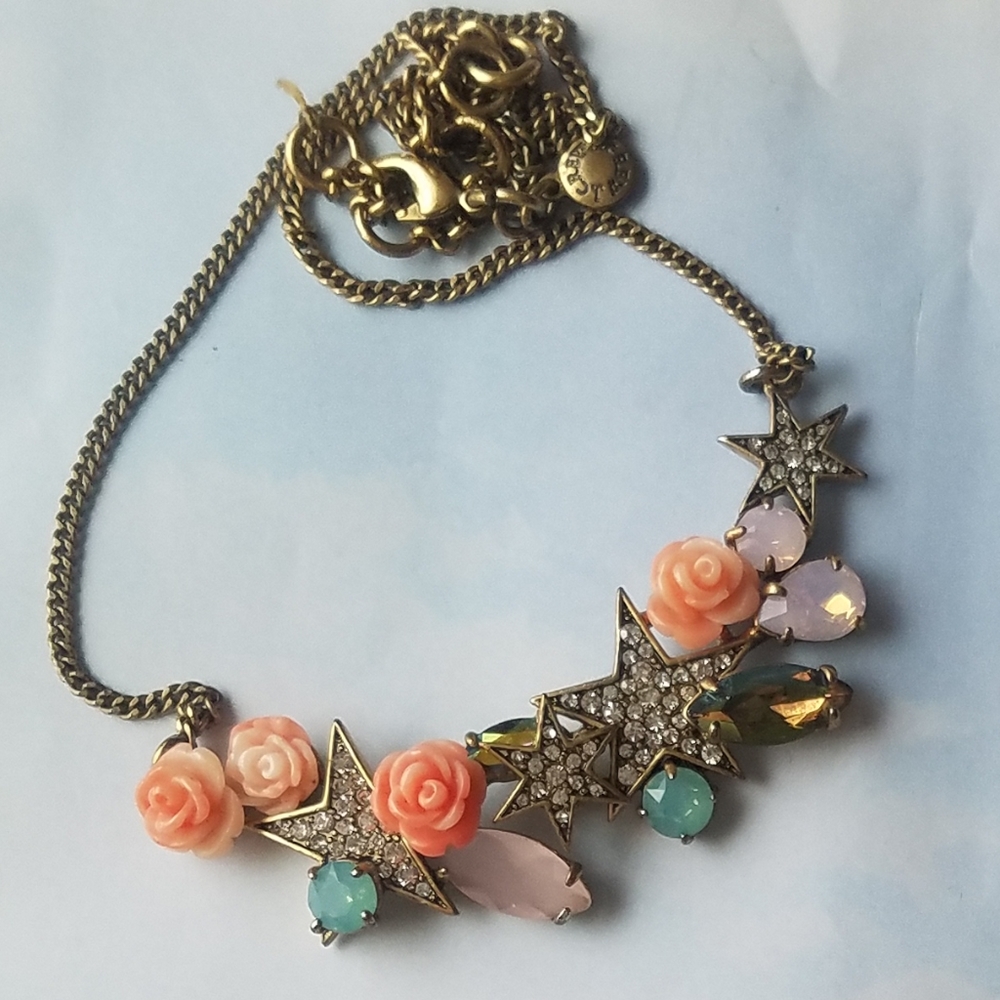 J. Crew Stunning star and rose necklace💫⚘